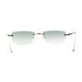 thumbnail image 4 of Rimless Narrow Rectangle Luxury Beveled Lens Dad Shade Sunglasses Silver - Green, 4 of 4