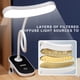 thumbnail image 5 of Lámpara de clip Luz de lectura alimentada por batería USB recargable | 3 Modos de brillo | Cuello flexible de 360°, Portátil, Clip Resistente | 30 LED, plástico blanco, 38,5cm | Uso de escritorio, 5 of 8