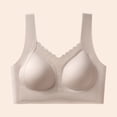 thumbnail image 2 of Zpanxa Wireless Bras for Women Seamless Push-up Wide Straps Lace Trim Everyday Bra Gray 38BC, 2 of 7