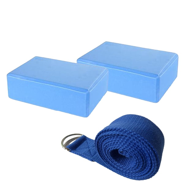 LOLIPPYY Lightweight Eva Yoga Bricks and Stretch Belt Set for Improved Posture and Support
