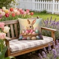 thumbnail image 7 of Vggrvlo Easter Pillow Covers 18x18 Inches Bunny Eggs Farmhouse Decorations Spring Holiday Decor Easter Decor for Easter Bedroom Holiday Decor, 7 of 7