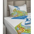 thumbnail image 2 of Ambesonne Egyptian Fitted & Top Sheet Set with Sham, Pharaoh Crown, Multicolor, 2 of 4