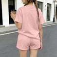 thumbnail image 4 of Zpanxa Ensemble 2 Pcs pour Filles Imprimé Col Rond T-Shirt à Manches Courtes avec Shorts Ensemble Décontracté Sportif 7-8 Ans, 4 of 6