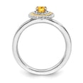 thumbnail image 2 of 925 Sterling Silver & Real 14kt Stackable Expressions Citrine Ring Size: 9; for Adults and Teens; for Women and Men, 2 of 5