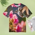 thumbnail image 4 of Flower Hummingbird Women's T-Shirt Short Sleeve T Shirts Tops Tee Ladies Loose T, 4 of 6