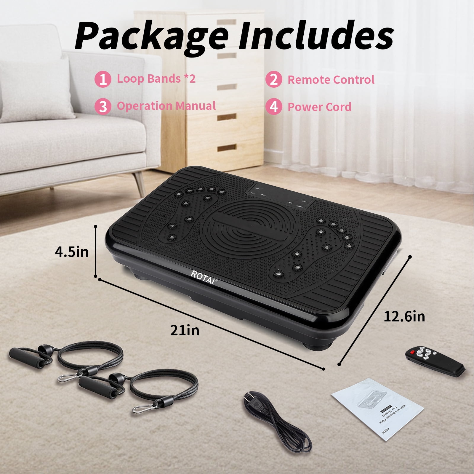 BEF Vibrating Plate Exercise Machine, 150 Watts for Women and Men, Net Weight 20lbs, Product Net Content Uom, Black