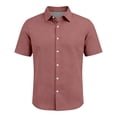 thumbnail image 6 of Trgacdwlo S-5XL Pink Button Up Shirt Men Collared Short Sleeve Dress Shirts for Men Big and Tall Summer Vacation Business Casual Shirts for Men, 6 of 7