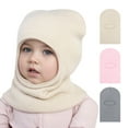 thumbnail image 6 of Deyuer Children Winter Hat with Integrated Scarf Yarn Knitted Cap Ear Protection Solid Color Windproof Warm Headwear for 1-8 Years Old Kids, 6 of 8