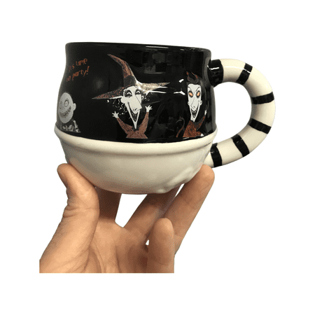 

Disney Tim Burton s Nightmare Before Christmas Nightmare Before Christmas it s time to party Black and white Sculpted Ceramic Mug