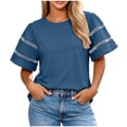 thumbnail image 2 of Lmueinov Womens Summer Short Sleeve Tops Crew Neck Tee with Decorative Cutout Sleeves 2026 Fashion Casual Loose Fit Cute Basic TShirts, 2 of 4