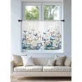 thumbnail image 4 of Sheer Curtains 54 Inch Length, Blue Butterfly Farmhouse Semi Sheer Curtains Light Filtering Window Treatment, Spring Pastoral Butterflies Privacy Voile Drapes for Living Room Bedroom 52x54 Inch, 4 of 7