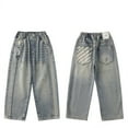 thumbnail image 5 of WRTFVZA Baggy Jeans Kids 10-12 Boys with Pockets Straight Leg Comfortable Breathable Y2k Denim Pants 90s Hip Hop Streetwear, 5 of 7