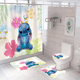 thumbnail image 4 of Disney-cortina de ducha de Stitch para baño, juego de cortinas impermeables de Anime con gancho, alfombra de baño suave, cubierta de inodoro, regalo de decoración, 4 piezas, 4 of 5