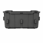 Hyper Tough Hyper Stack Interlocking Storage Crate, Black, Stackable Plastic Organizer