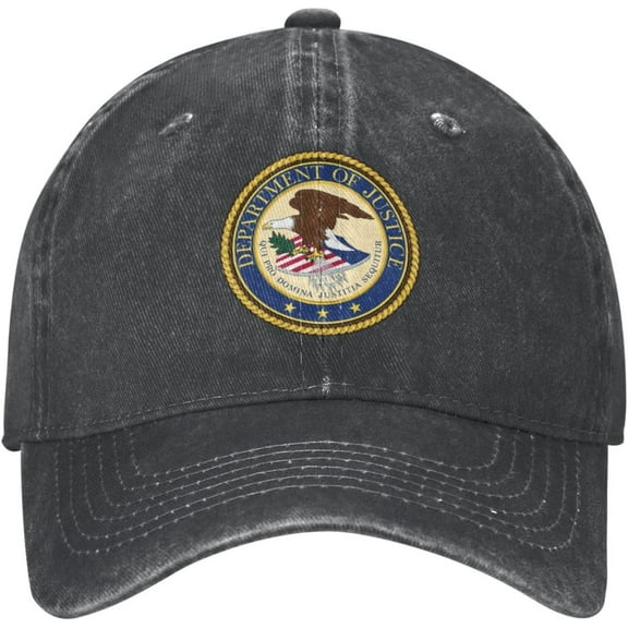 Seal of The United States Department of Justice Hat Adjustable Baseball Cap Dad Cap Unisex Hat Black