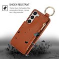 thumbnail image 4 of ELEHOLD Case for Samsung Galaxy A14 5G, Magnetic Closure Kickstand Zipper Wallet Case with 3 Card Slots & Ring Holder,Shockproof RFID Blocking Phone Case,Brown, 4 of 8