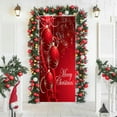 thumbnail image 4 of 35 x 79 Inch Christmas Door Cover, Santa Claus Pattern Polyester Door Decoration, Holiday Front Door Hanging for Xmas Party, Indoor Outdoor Festival Home Decor, 4 of 5