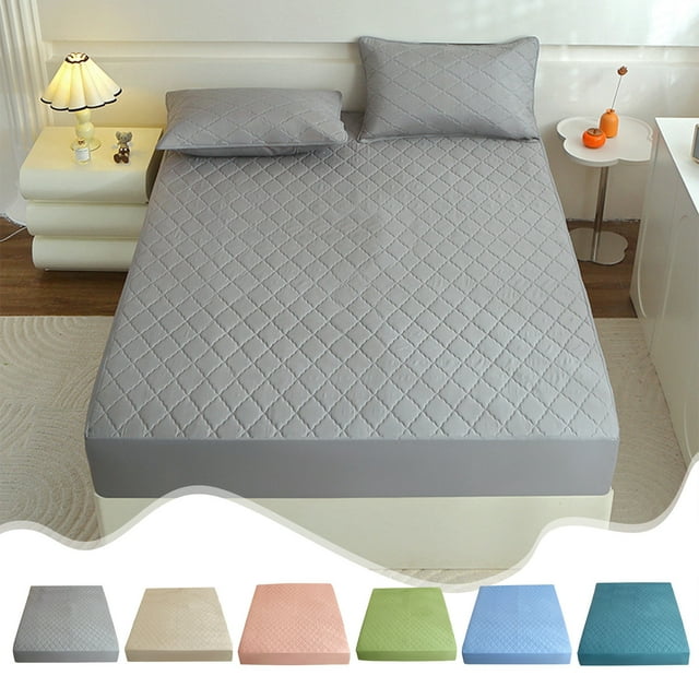 YYV Waterproof Quilted Fitted Mattress Protector 35.4x74.8 in Machine Washable Cotton Blend Non Slip Absorbent Bed Cover Protective Urine Proof Mattress Pad