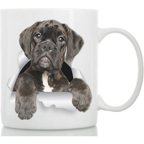 Adorable Boxer Dog Puppy Mug – German Boxer Ceramic Coffee Mug - Perfect Boxer Dog Gifts - Funny Cute Pit Bull Dog Coffee Mug for Dog Lovers and Owners (11oz)