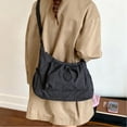 thumbnail image 3 of Korean Style Plaid Casual Shoulder Bag, Lightweight Checkered Crossbody Bag (Black One Size), 3 of 3