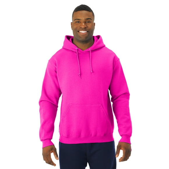 Jerzees Mens NuBlend Pull Over Hooded Sweatshirt, M, Neon Pink