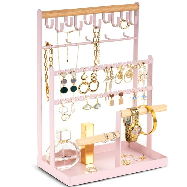 Soporte Organizador de Joyas ProCase de 6 Niveles con 15 Ganchos Rosa