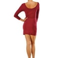 thumbnail image 3 of Vivian's Fashions Dress - Knit, Short Dress (Burgundy, X-Large), 3 of 4