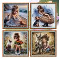 thumbnail image 1 of Kit Punto Cruz para Niña Bordado Con Hilo Algodón Ecológico 14CT 4 Uds. 40x40cm, 1 of 9