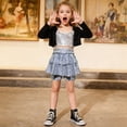 thumbnail image 2 of UAYOTSE Girls Metallic Skirt with Built-in Shorts Ruffle A Line Skirt for Girls Party Birthday,Sizes 12-14 Years, 2 of 6