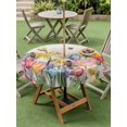 thumbnail image 4 of Outdoor Tablecloth with Umbrella Hole for Patio/Picnic/Party/Camping, Watercolor Floral Waterproof Table Cloth Round Cover Washable, Farmhouse Flowers Colorful Butterfly (Dia 54"), 4 of 8