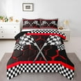 thumbnail image 2 of Erosebridal Checkered Flag Bedding Twin Comforter Set, Red Geometry Down Comforter, Extreme Sports Decor, Reversible 2-Piece, 2 of 8