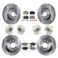 thumbnail image 1 of Transit Auto Front Rear Hub Bearing Assembly Disc Brake Rotor and Ceramic Pads Kit (10Pc) for Car Volkswagen Jetta Beetle with 253mm Diameter - Left Right Side (Driver Passenger) KBB-110282, 1 of 11