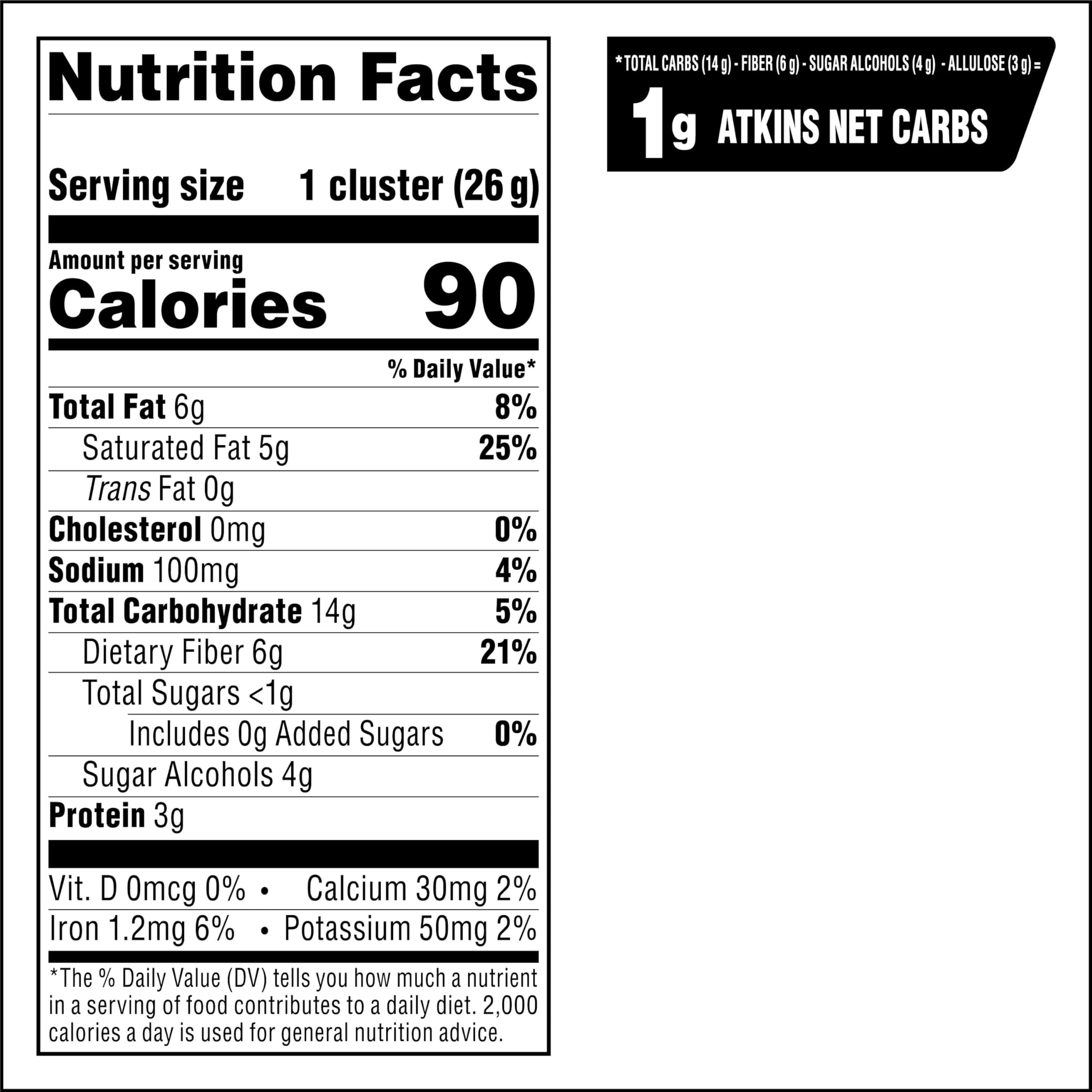Atkins Cookies Cra Me Clusters High Fiber Carb 8 Count