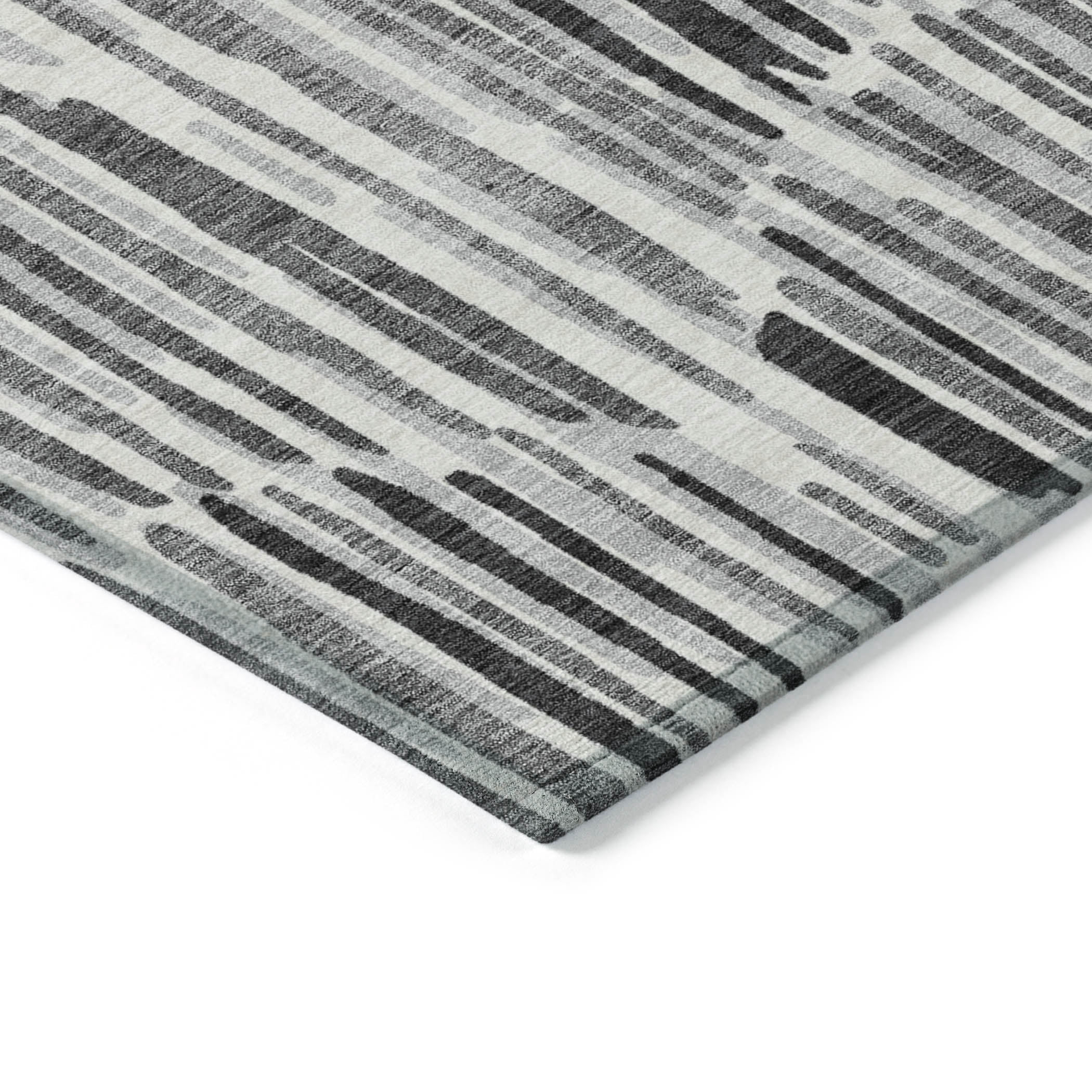 Addison Rugs Chantille Indoor/Outdoor Transitional Lines Gray Washable Runner Rug, 2'3" x 7'6"
