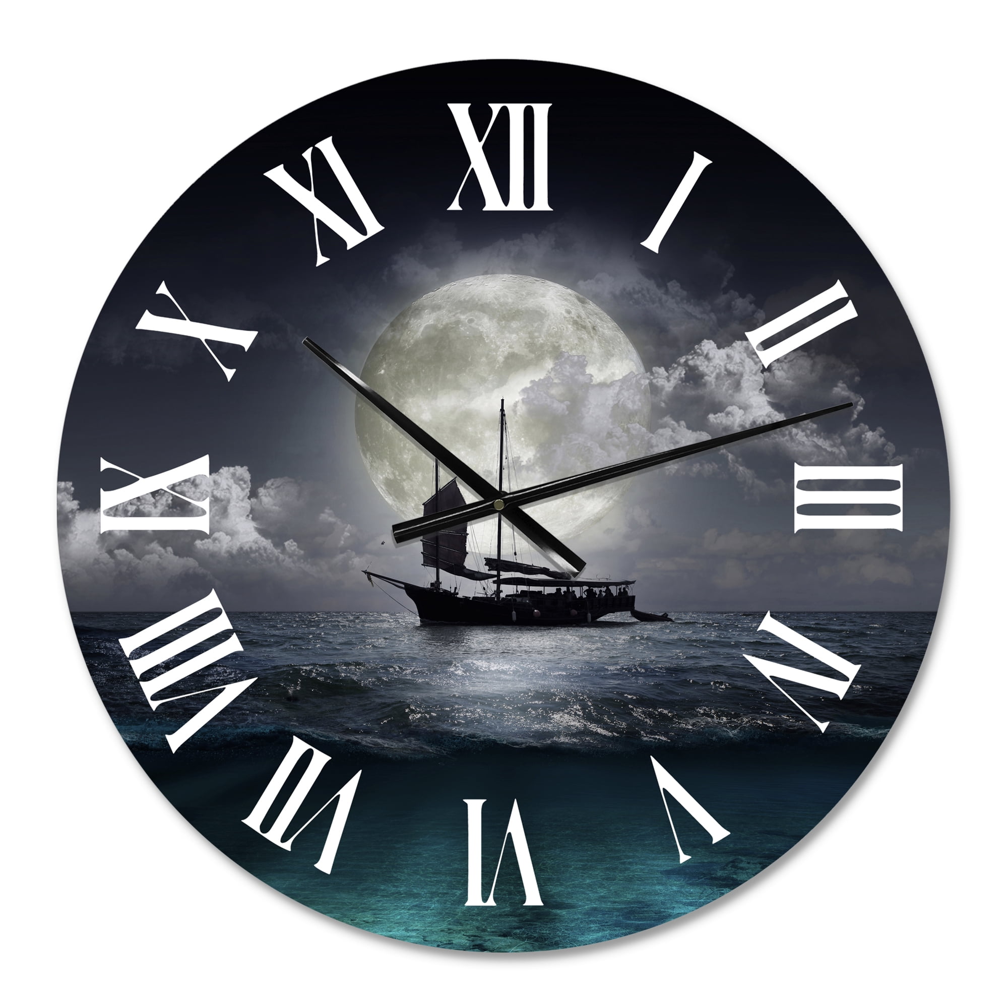 Designart 1 in Quartz Coastal Wall Clock