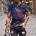 thumbnail image 1 of Qertyioot Henley Chemises pour Hommes Été Col Rond Imprimé Décontracté Manches Courtes Col Rond Haut/chemise, 1 of 5