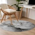 thumbnail image 5 of Grey Ombre Marble Round Rugs 3ft, Gray Marble Crack Abstract Modern Non Slip Washable Rug Runner, Low Pile Indoor Floor Carpet Mat Bathroom Rugs for Living Room, Bedroom, Kids Room, 5 of 9