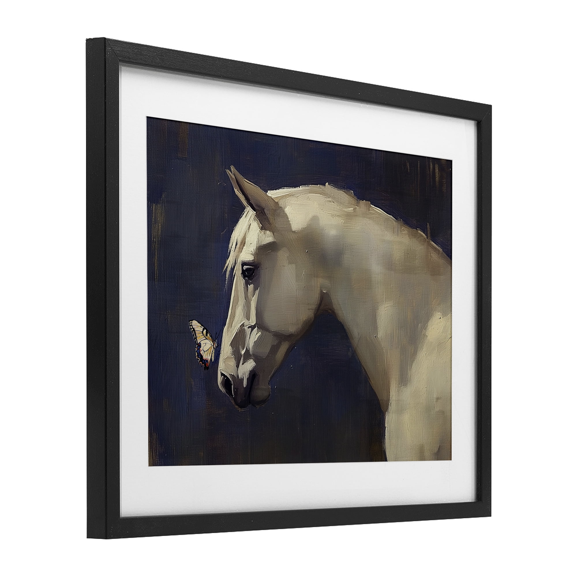 Stupell Industries Peaceful Meeting Horse & Butterfly Black Framed Print Under Glass, design by Svetlana Aleynikova
