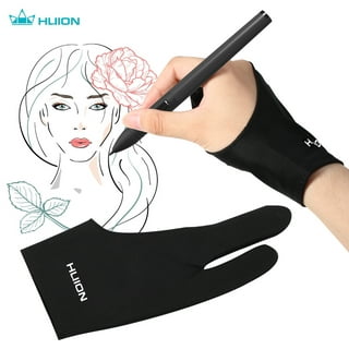 Mixoo Artists Gloves 2 Pack - Palm Rejection Gloves with Two Fingers for Paper Sketching, iPad, Graphics Drawing Tablet, Suitable for Left and Right H