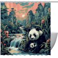 thumbnail image 1 of Cortinas de baño con diseño de panda, impermeables, con gancho y estampadas, decoración para el baño., 1 of 6
