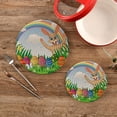 thumbnail image 2 of GZHJMY Happy Easter Beautiful Eggs and Cute Bunny Trivet Pot Holder, Round Woven Potholders Set 2PCS-Braided - Coasters - Table Mats 374 for Kitchen Pans Bowl Teapot, 2 of 7
