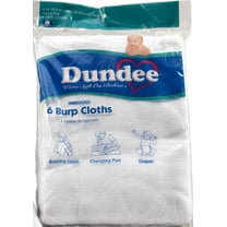 Dundee 100% Cotton Burp Cloth, 6pk Unisex, White