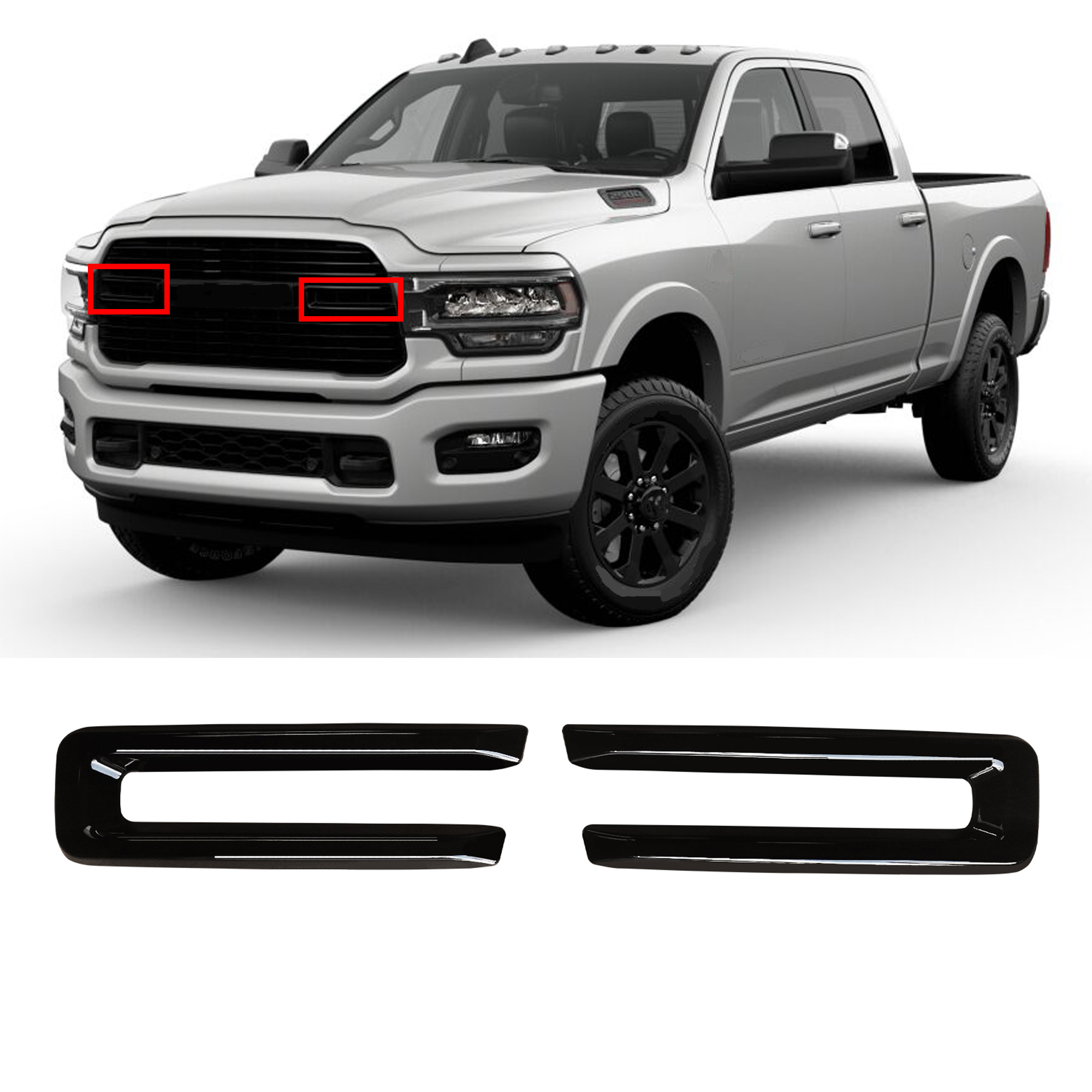 NINTE Front Grille Cover for 1922 Dodge RAM 2500 3500 4500 5500 Gloss