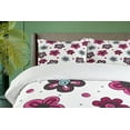 thumbnail image 4 of Ambesonne Floral Duvet Cover Sets, Florets Buds Girls, 2-Queen, Magenta Grey Pale Blue, 4 of 7