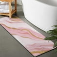 thumbnail image 2 of Pink Marble Gold Line Pattern Bathroom Rugs Mat,Non Slip Microfiber Bathroom Rug,Rubber Backing,Soft Bathroom Mats for Bathroom Floor,Tub and Shower,47x17in(120x43cm), 2 of 5