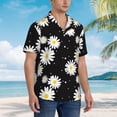thumbnail image 5 of Daiia Daisies Flowers Hawaiian Shirt for Men Gentle Cotton Regular Short Sleeve Casual-X-Large, 5 of 9