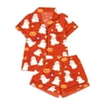 thumbnail image 4 of RMGVDSD Women's Halloween Pajama Sets Cute Print Pajamas Shorts Set, 2 Piece Button Down Loungewear, Short Sleeve Sleepwear Nightwear Relaxed Fit Home Clothes, 4 of 4