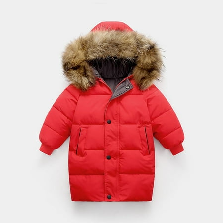 

Floleo Girls Kids Outfits Thicken Warm Kids Down Coat Winter Hooded Long Boys Girls Cotton Down Jackets Outerwears Children Clothing