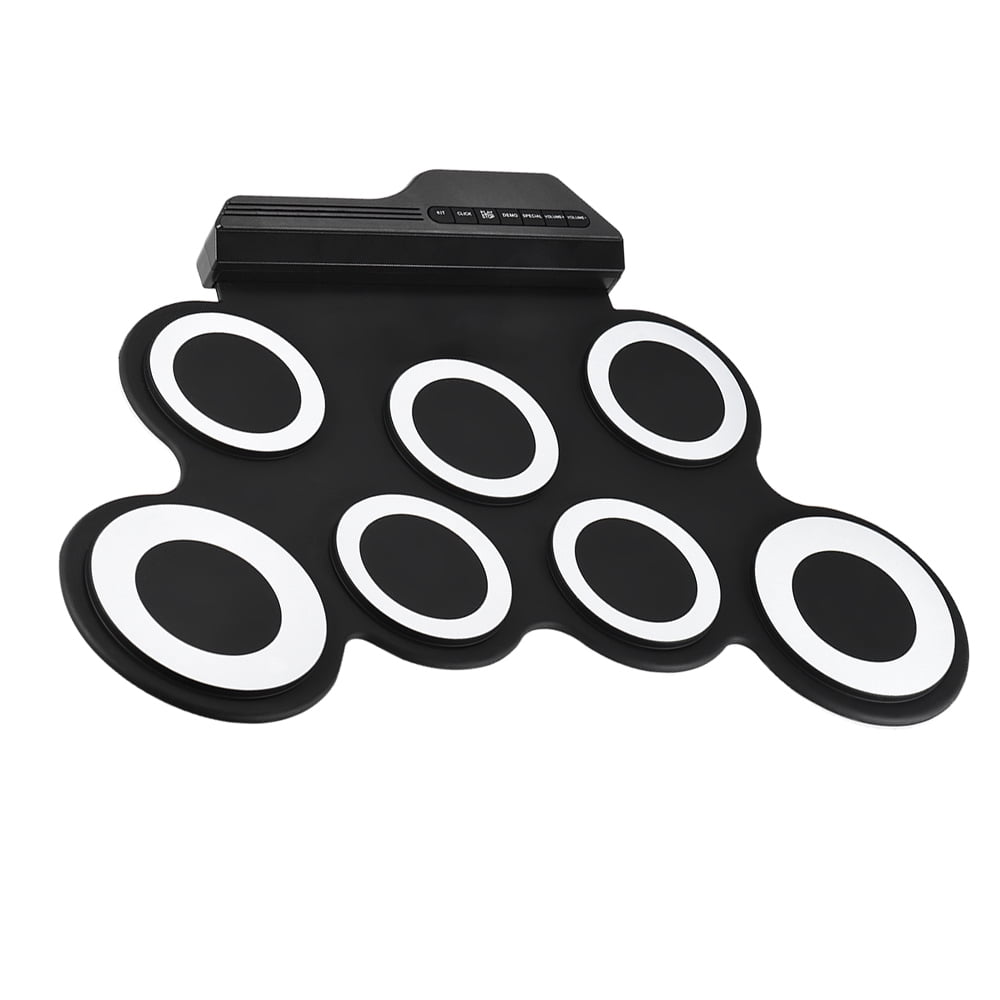Drum Portable Digital Electronic Roll Up Drum Set Kit with 7 Silicon Drum Pads Ideal for Beginners Kids