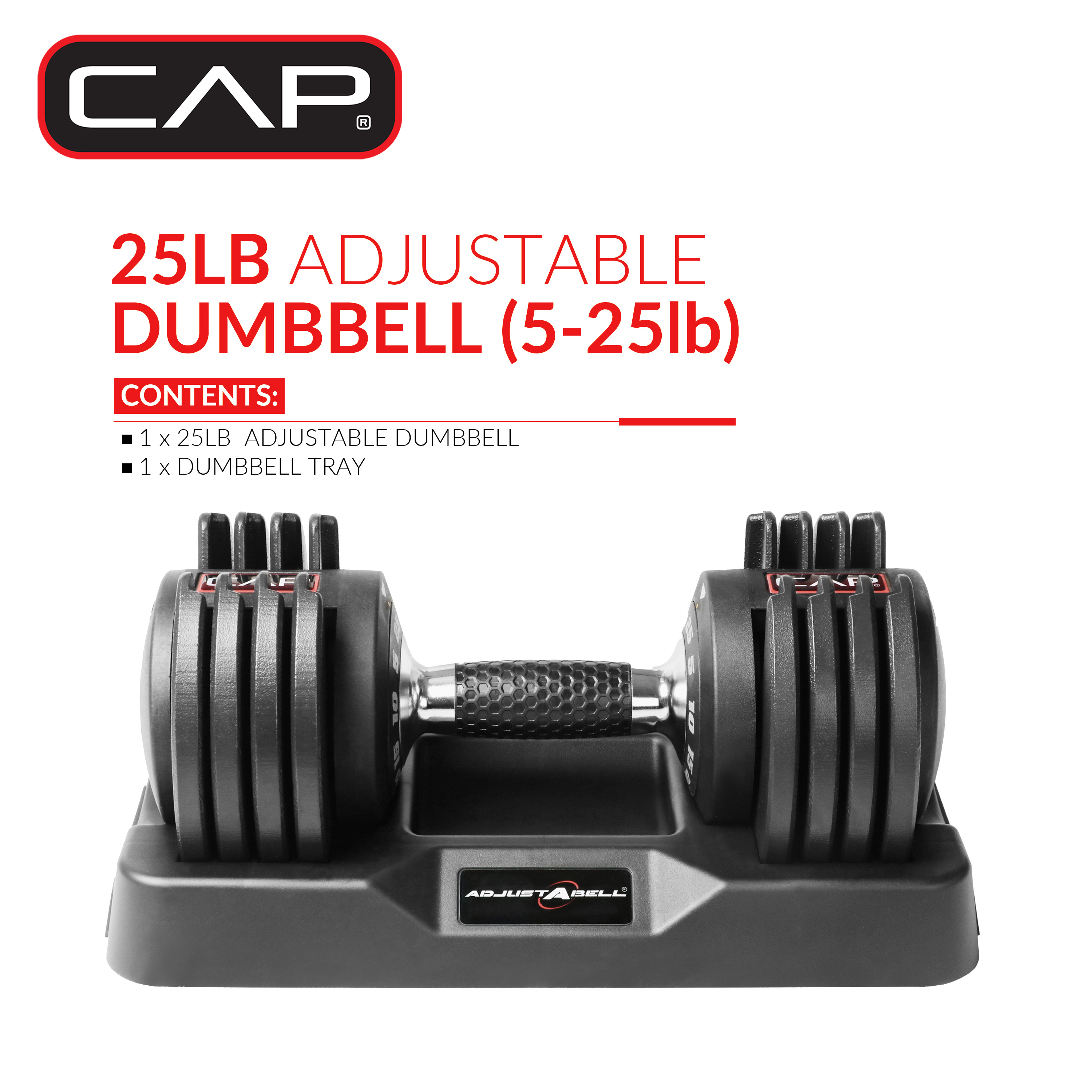CAP Barbell Adjustabell 25 lb 5-in-1 Adjustable Dumbbell photo 2